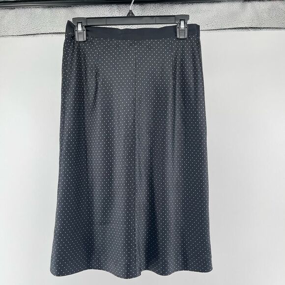 Banana Republic Women’s 100% Silk Black Polka Dot Tie Waist Skirt Size 4 - Picture 4 of 8